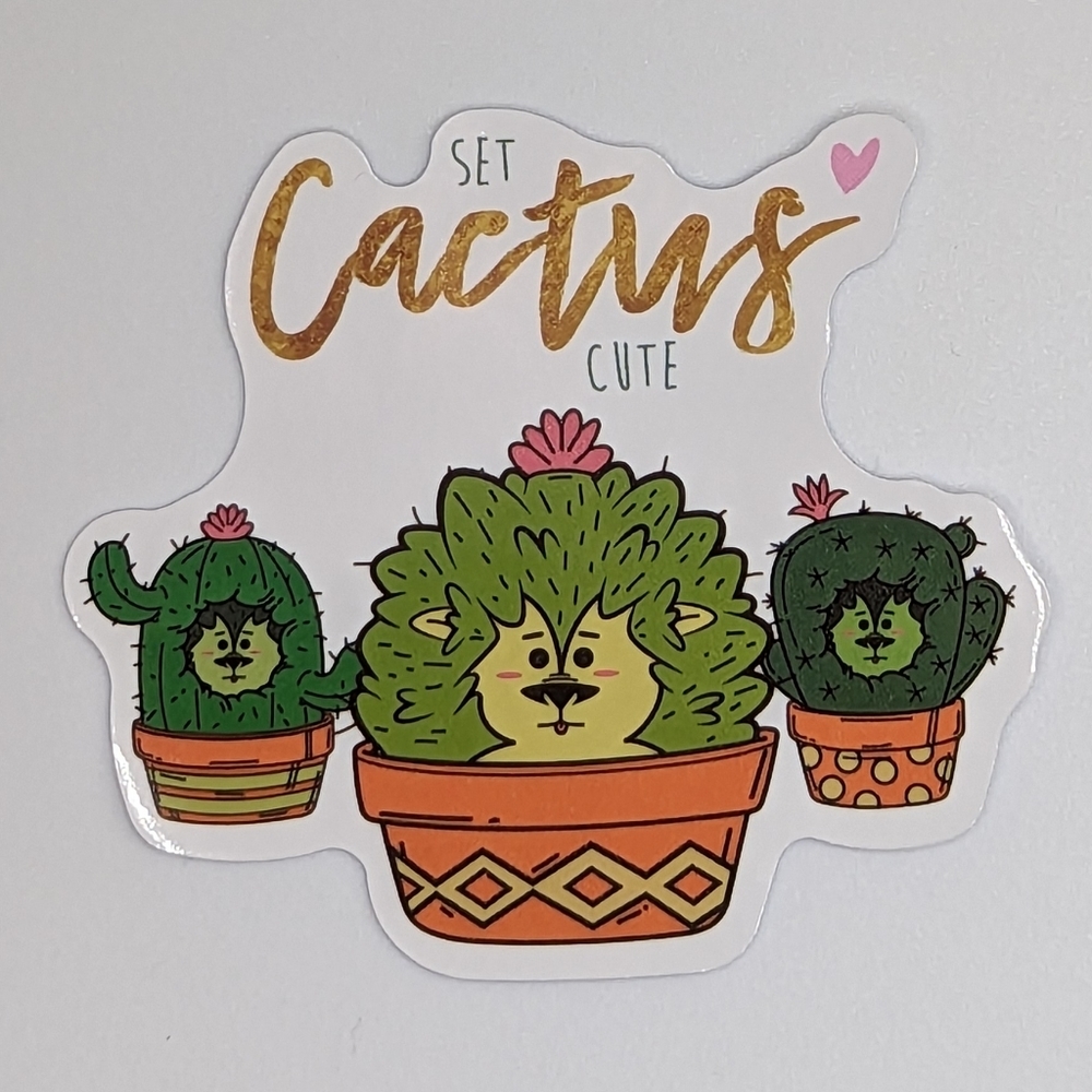 Cactus Cute Faces Sticker